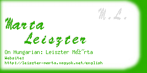 marta leiszter business card